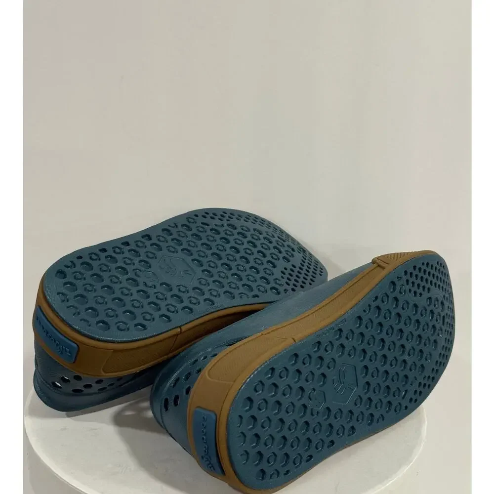 Joybees Kids Skate Sneaker Slip On EVA Water Shoe Blue Brown Sz J1 NWT